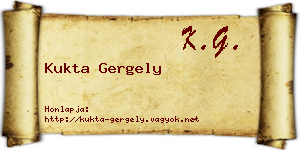 Kukta Gergely névjegykártya
